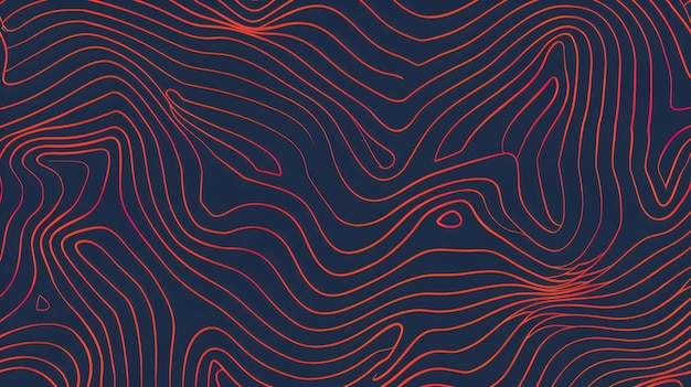 contour topographic wave lines background red abstract pattern texture on dark background