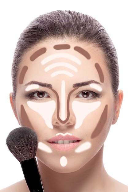 Photo contouring make up woman face