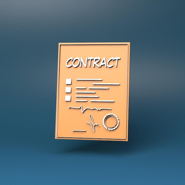 Contract pictogram 3d render illustratie