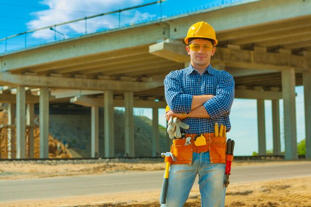 A contractor on building place