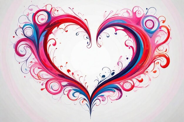 Contrast Heart with Swirls and Splashes