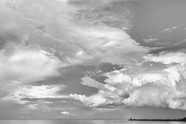 Contrast photography with beautiful breakwaters and with incredibly beautiful colors and expressiveC