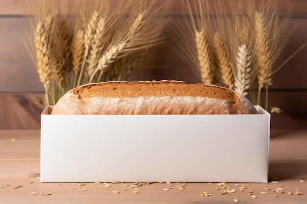 Photo the contrasting combination brown bread packed in a white box ar 32