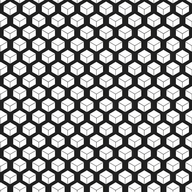 Photo contrasting cubic composition a black and white geometric pattern