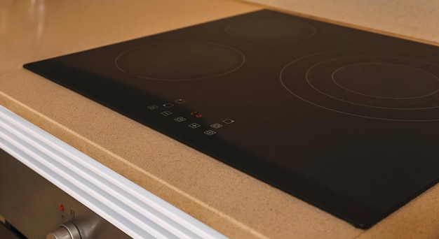 Control panel of Modern induction ceramic hob