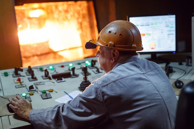 Control panel. Plant for the production of steel.