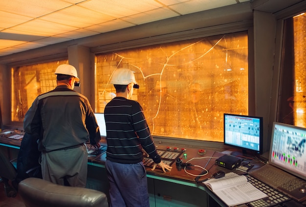 Control panel. Plant for the production of steel.