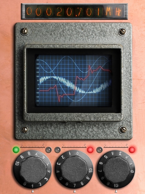 Control panel of a vintage research device