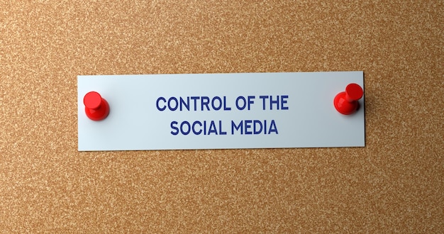 Control of social media adhesive note.