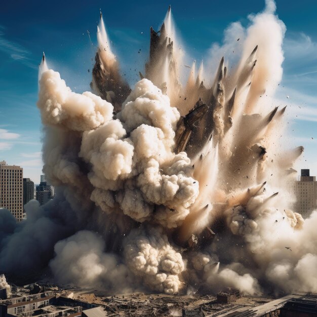 Foto esplosione controllata di un edificio