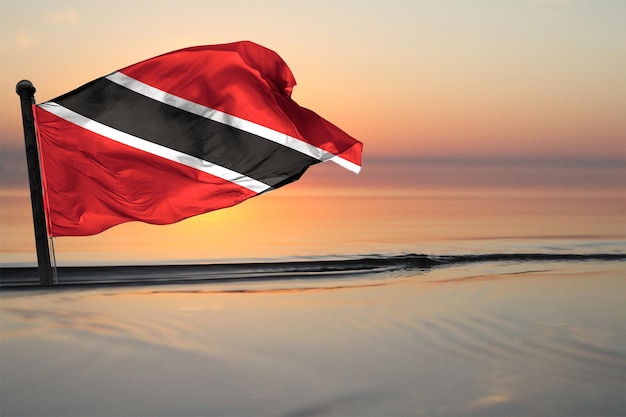 A Contry of trinidad_and_tobago National Flag on a see backgrund