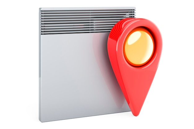 Convection heater with map pointer 3D rendering