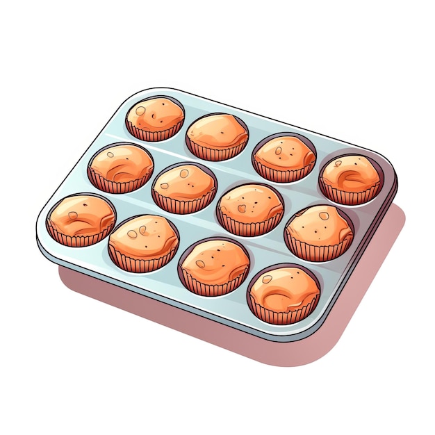 Premium Photo | Convenient muffin tin kitchen tool cartoon square  illustration
