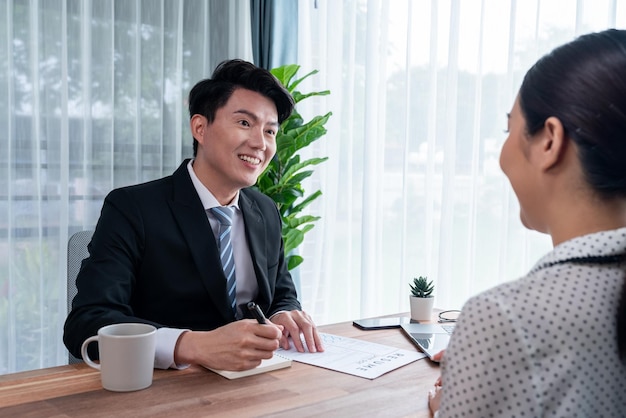 Conversational job interview between interviewer and candidate Jubilant