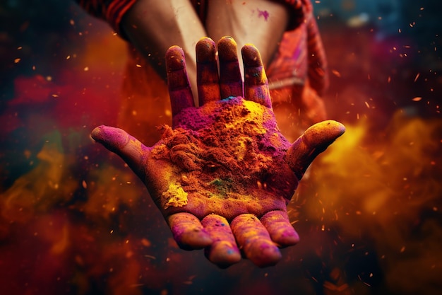 Photo convey the joy of smearing colors during holi with 00185 02