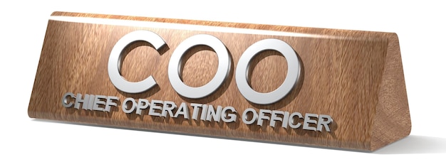 Слово COO на деревянном баннере