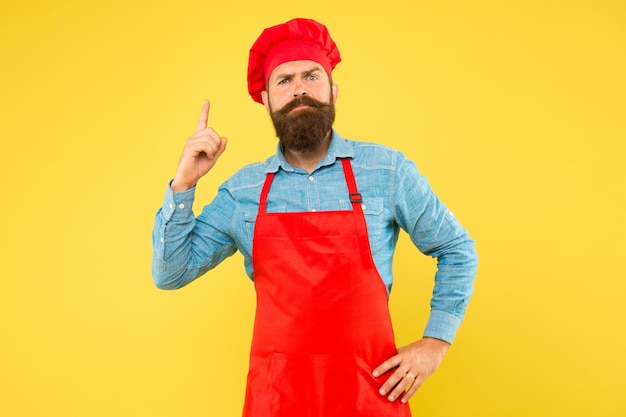 Cook bearded man knows some secret tips cooking delicious meals