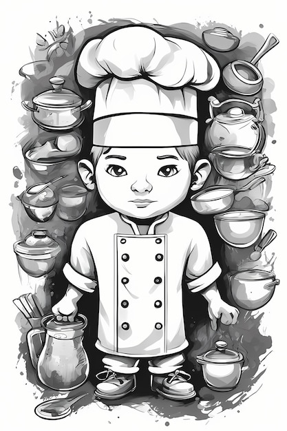 Photo cook boy coloring page coloring book pages