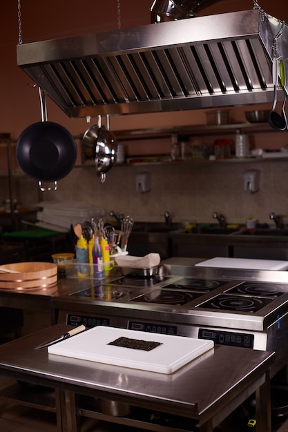 Cook chef werkplek in de keuken.