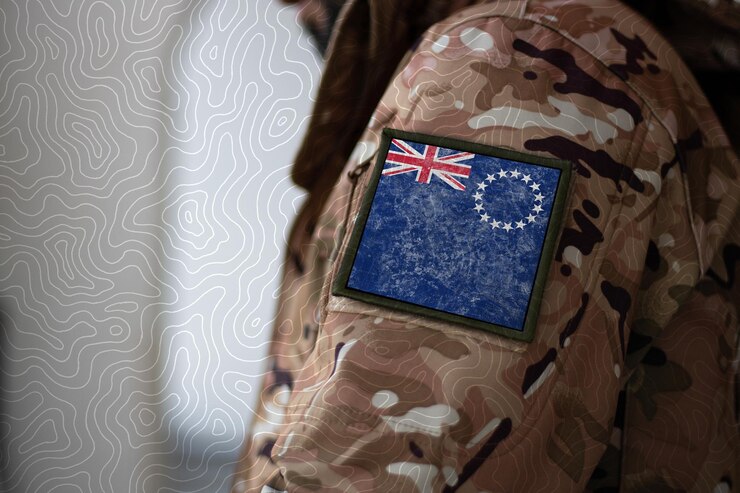 Cook Islands Soldier Soldier with flag Cook Islands Cook Islands flag on a military uniform