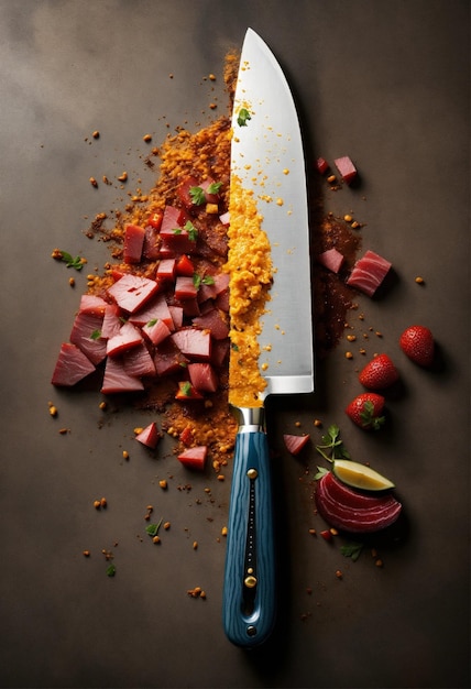 Фото Кулинарный нож 3d-искусство