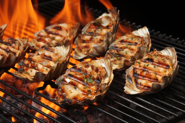 Photo cook turbans on a shichirin grill