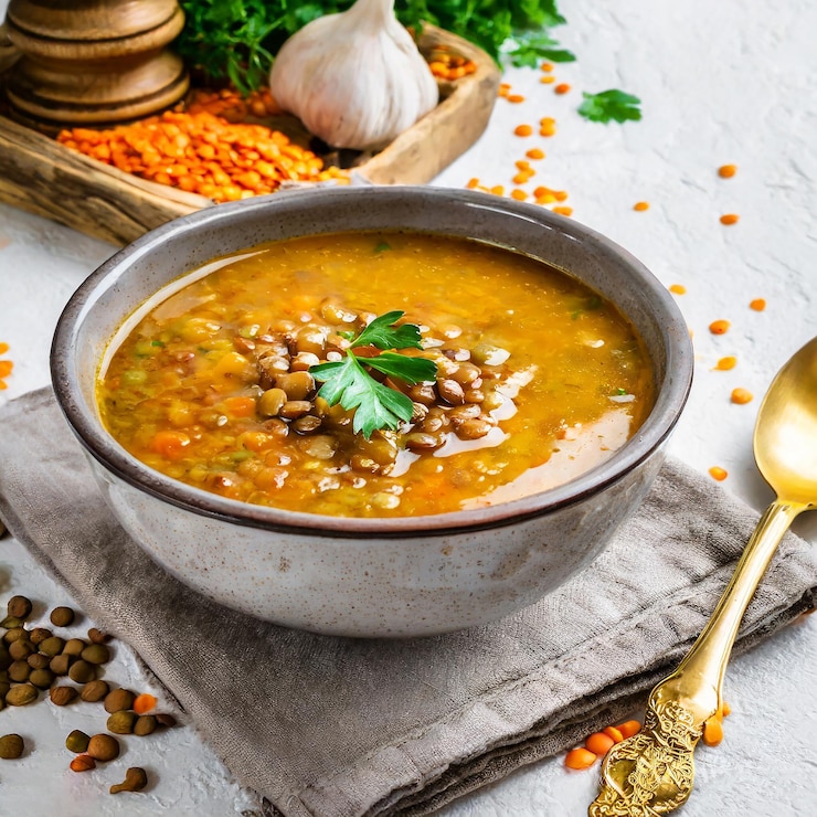 Photo cooked chana dal fry or split bengal gram tadka served in a bowl or pan selective focus white background
