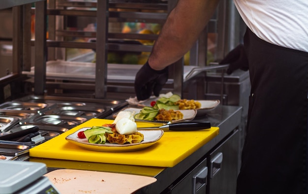 cooked dish in a restaurant in the kitchen