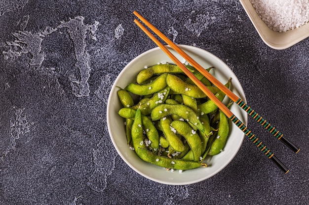 Cooked green edamame japanese food