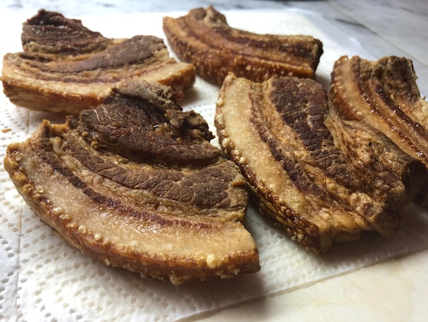 調理された豚肉