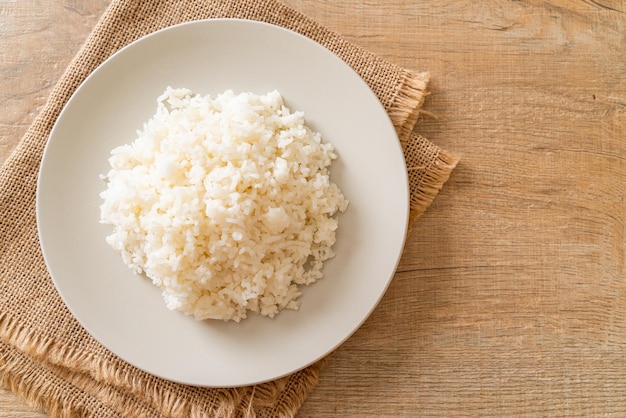 Cooked rice on plate