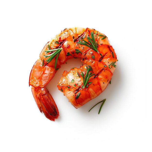 Cooked Shrimp on White Surface Generative AI