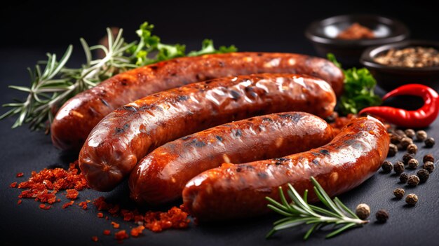 Cooked smoked products sausages chicken Sausage
