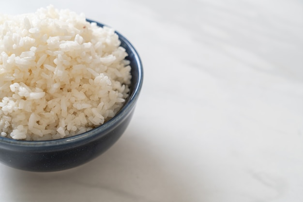 cooked Thai jasmine white rice bowl