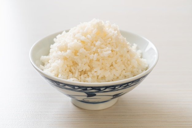 cooked Thai jasmine white rice bowl