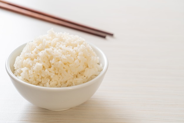 cooked Thai jasmine white rice bowl