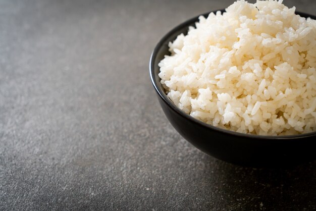 cooked Thai jasmine white rice bowl