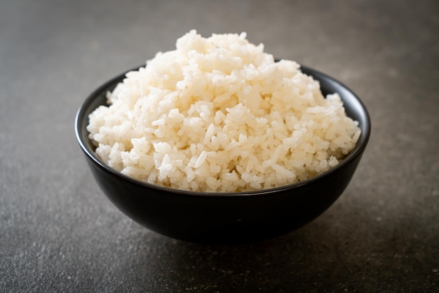 cooked Thai jasmine white rice bowl