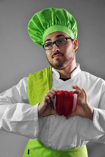 Cooker with all his work clothes and cutlery for the kitchen