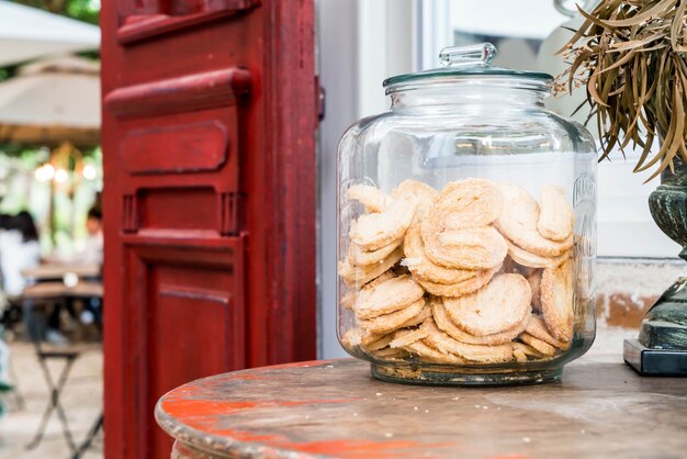 Photo cookie biscuit in jar