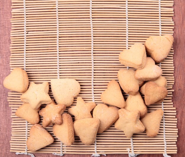 Cookie in the form of hearts and stars