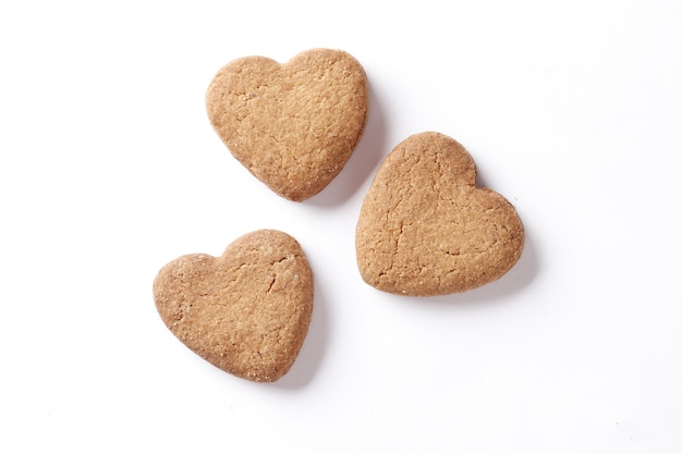 Cookie hearts isolated on a white background