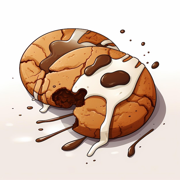 Cookie Leuk speels cartoonontwerp van een melasse cookie met zwarte contouren