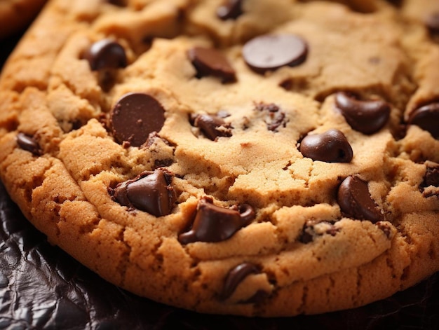 a cookie with chocolate chips on it
