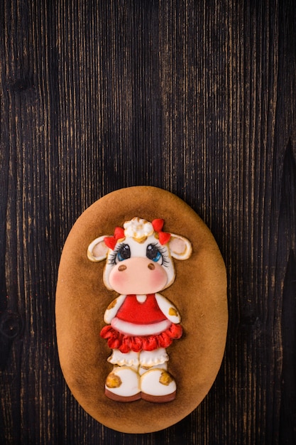 木製の背景にクッキー