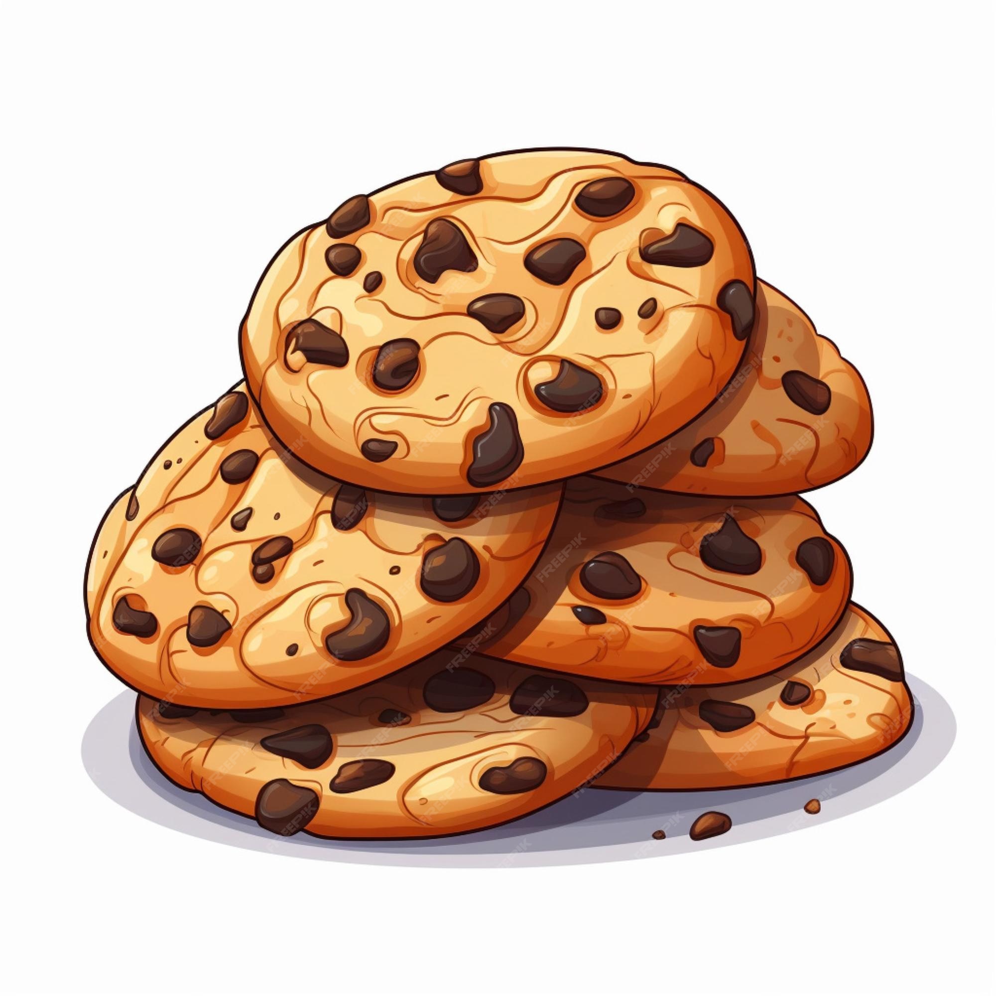 Premium AI Image Cookies 2d vector illustration cartoon in white Premium AI Image Cookies 2d vector illustration cartoon in white