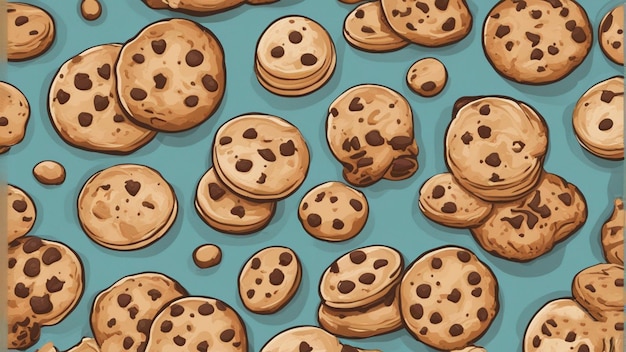 cookies on a blue background with one that has the number 9 on it.