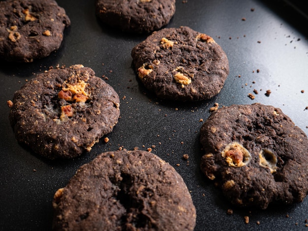 Cookies chocolade gezond close-up beeld voor voedselconcept