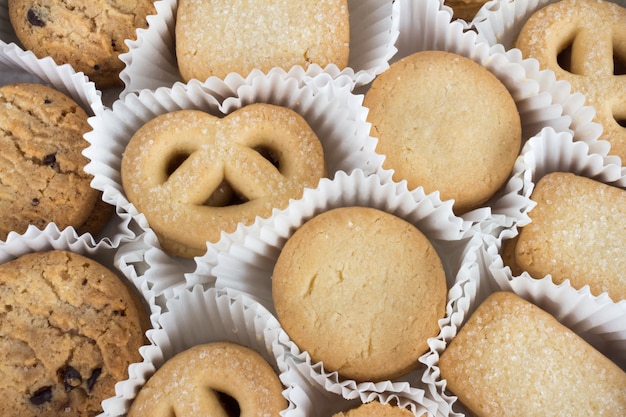 Cookies closeup isolated on white 