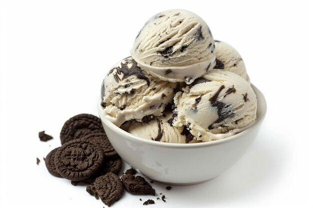 Cookies Cream Ice Cream On White Background